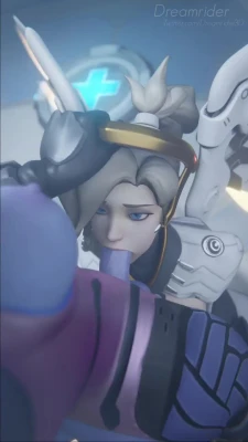 Mercy paying Widowmaker a little visit to her mansion... Just kidding haha she kidnapped her and uses her mouth as a gloryhole.