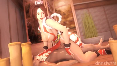 Mai Shiranui Riding a lucky guy