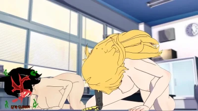 Yang and Kali self-footjob futanari