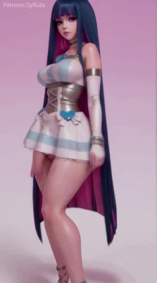 Stocking Anarchy from Panty & Stocking with Garterbelt posing solo as a futa