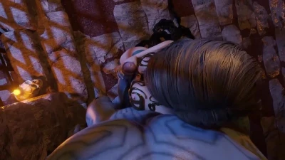 Cassie from Paladins missionary fucked by muscular blue-skinned male