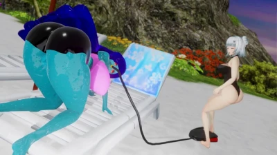 Butt inflation at the beach