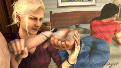 [AnKhajiit] Cumming on Chloe Frazer's Feet