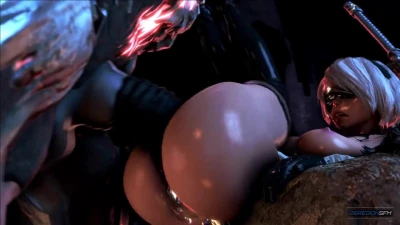 2B VS DOOM DEMON
