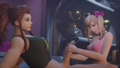 Hana taking care of Brigitte's fat SNAKE