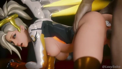 Mercy anal plug and pussy fuck