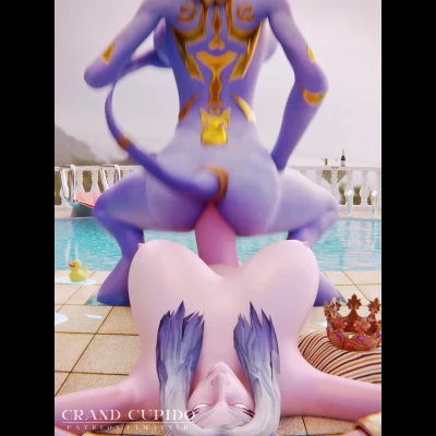 Draenei and Elf Futa sex in the Epic Pool Party