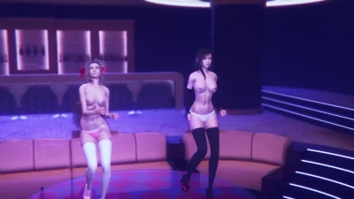 tifaxAerith<kiss me> MMD