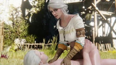 Geralt Trains Ciri In The Yard