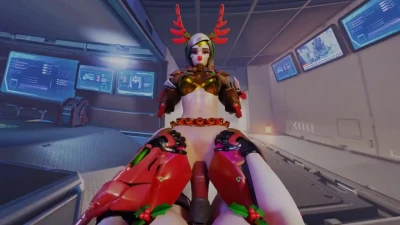 Christmas deer cowgirl