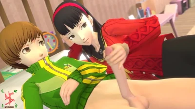 Yukiko jerkin  Chie s dick