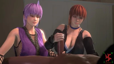 Kasumi & Ayane BBC handjob