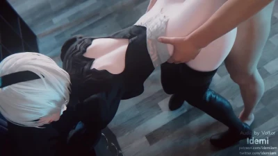 2B fucked from behind