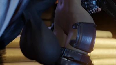 Valkyrie helping a horse out with her boobs