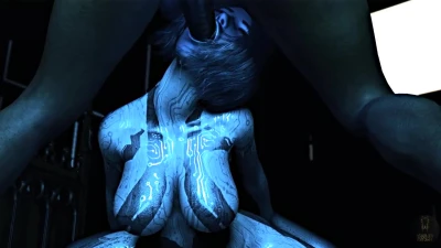 Cortana cuffed does some lovely sucking