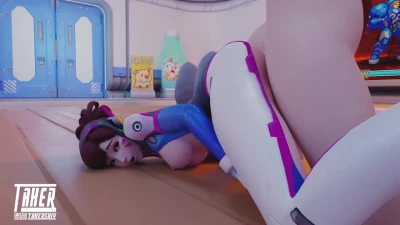 D.va getting fucked from behind in her tight pussy Overwatch