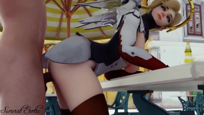Mercy got a little hungry at her local café  if you know what I mean