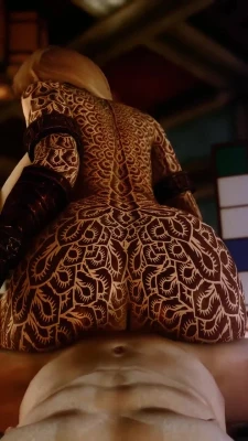 Hildhe Does Anal - Perfect Ass riding - Tattoo girl - Skyrim Porn Modding