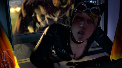 Catwoman x Crowler - Fucked from behind when stuck in window