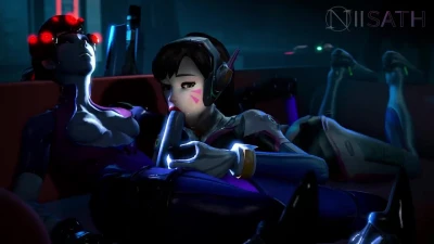 Widowmaker x D.Va - Gentle Facefuck