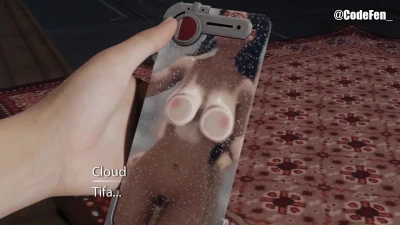Tifa catches Cloud