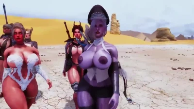 Sexy Female Warriors in game Gameplay Skyrim 3d porn modding