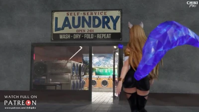 K/DA Ahri stuck in washing machine!