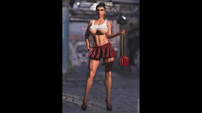 School slut Pharah - Cel-shading filter