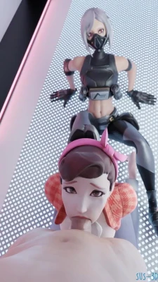 Hush forcing D.va to do a Blowjob Overwatch