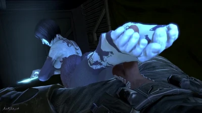 [AnKhajiit] Cortana Reverse Footjob Commission