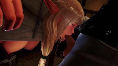Elf stuck in a tight spot sucking your dick
