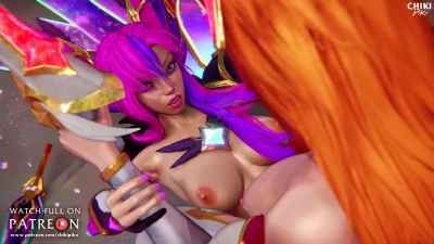 Futa Xayah Star Guardian fuck Miss Fortune