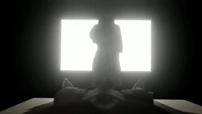She fuck her boyfriend while he watching porn #creampie
