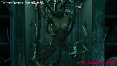 Lara Croft captured: Machine bondage (SteamOven3D)