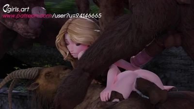 Chloe gang banged by goat men.