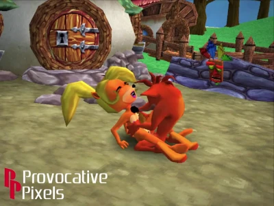 Crash chilling with Coco at home [Crash Bandicoot]