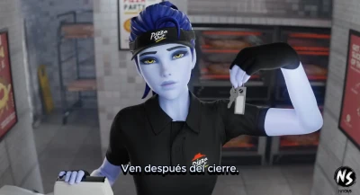 Pizza Slut [Aphy3d] [Black] [SUB-ES]