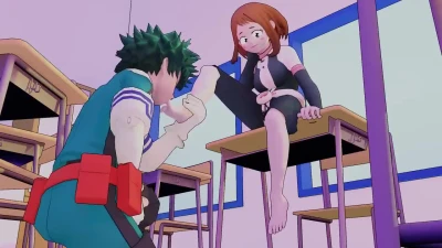 Midoriya and Uraraka Ochako ClothedImage