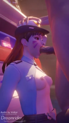Rookie cop D.va having some trouble with an arrest