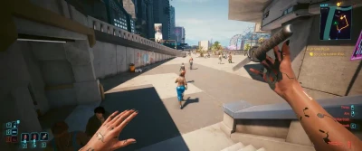 Topless woman stabbed