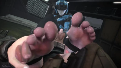 Kat/Palmer Foot Worship Handjob