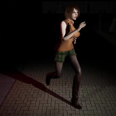 RE4 Ashley Running - Turntable - Clothed (4K)