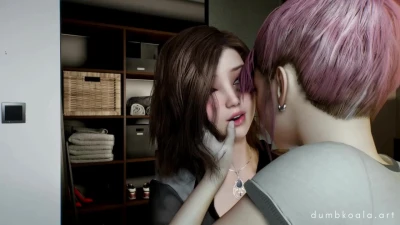Lesbians kissing sensually