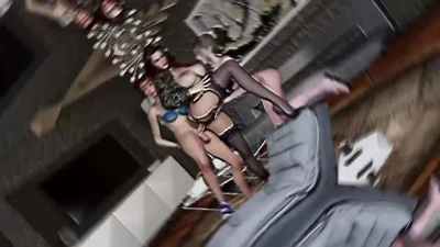 Teen futa Kayci fucks mature Seline and creampie her asian girlfriend Mi [Excerpt]
