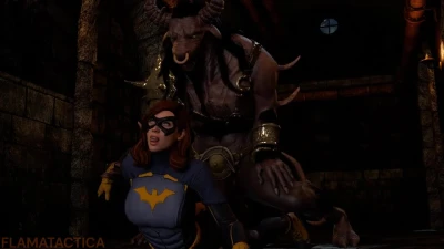 Batgirl vs Minotaur