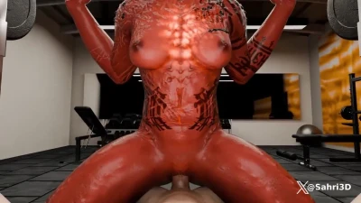 Karlach uses your dick to exercise her pussy