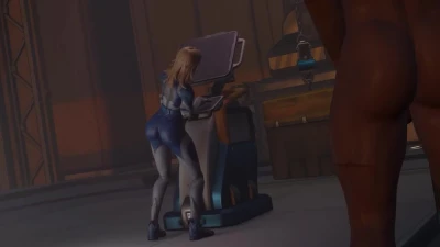 Unloading a spaceship with Sue Storm. Sabal