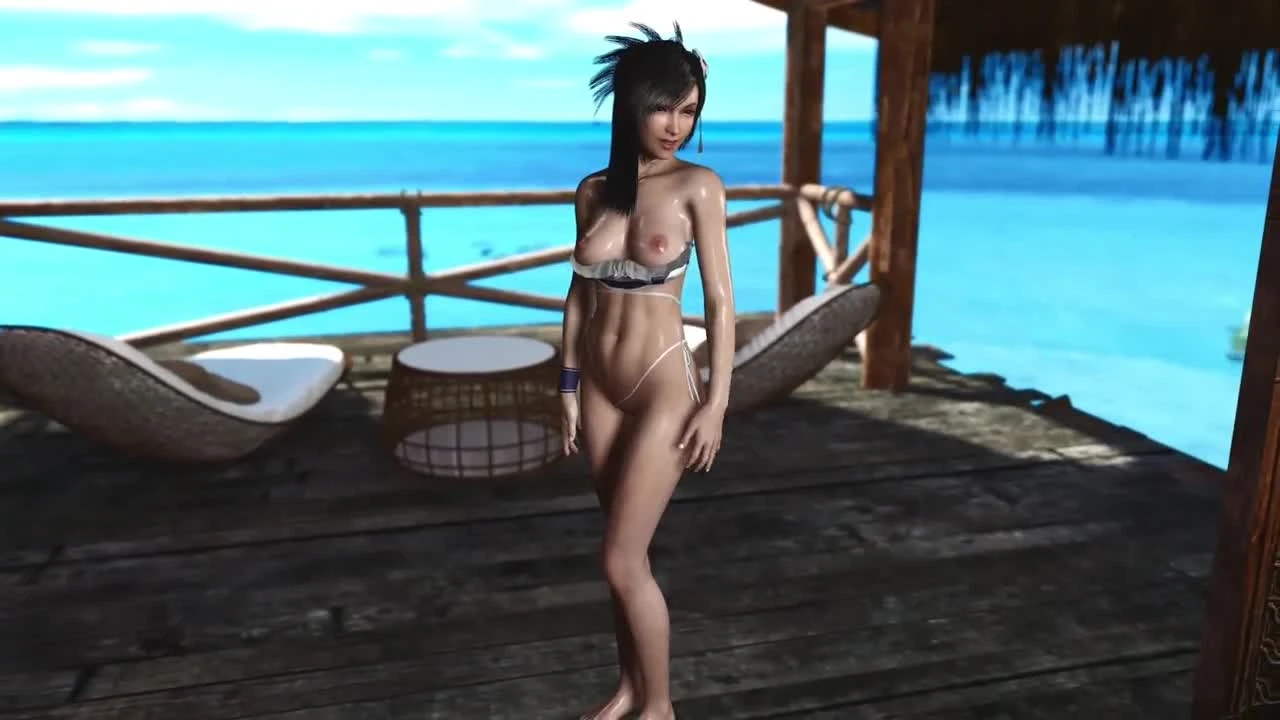Skinny wet Tifa Lockhart in lowered bikini casually dancing on the beach - 3D Free Porn | 100% Ad-Free | xporn3d.com