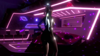 Pretty skinny Eve in torn suit executes secret lewd instructions