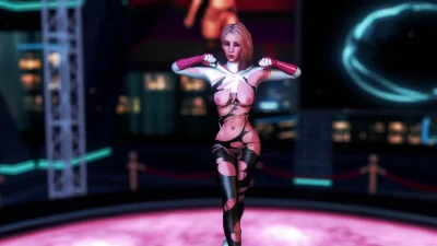Slim athletic Gwen Stacy dance floorwork in ripped suit to arousal Venom